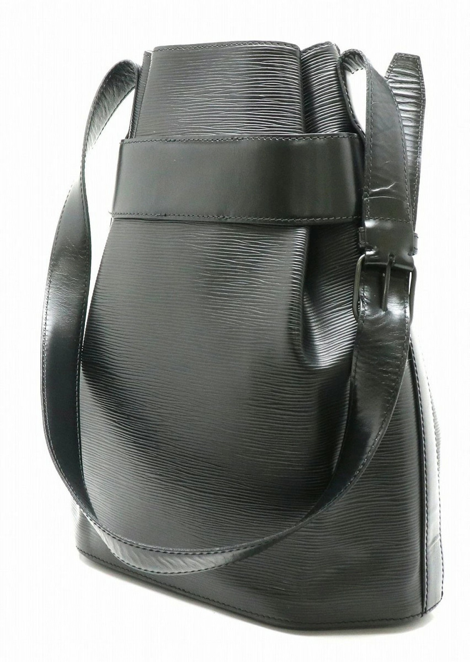 Louis Vuitton Shoulder Leather Noir Black Depaule Hobo Bag Sac Epi Black